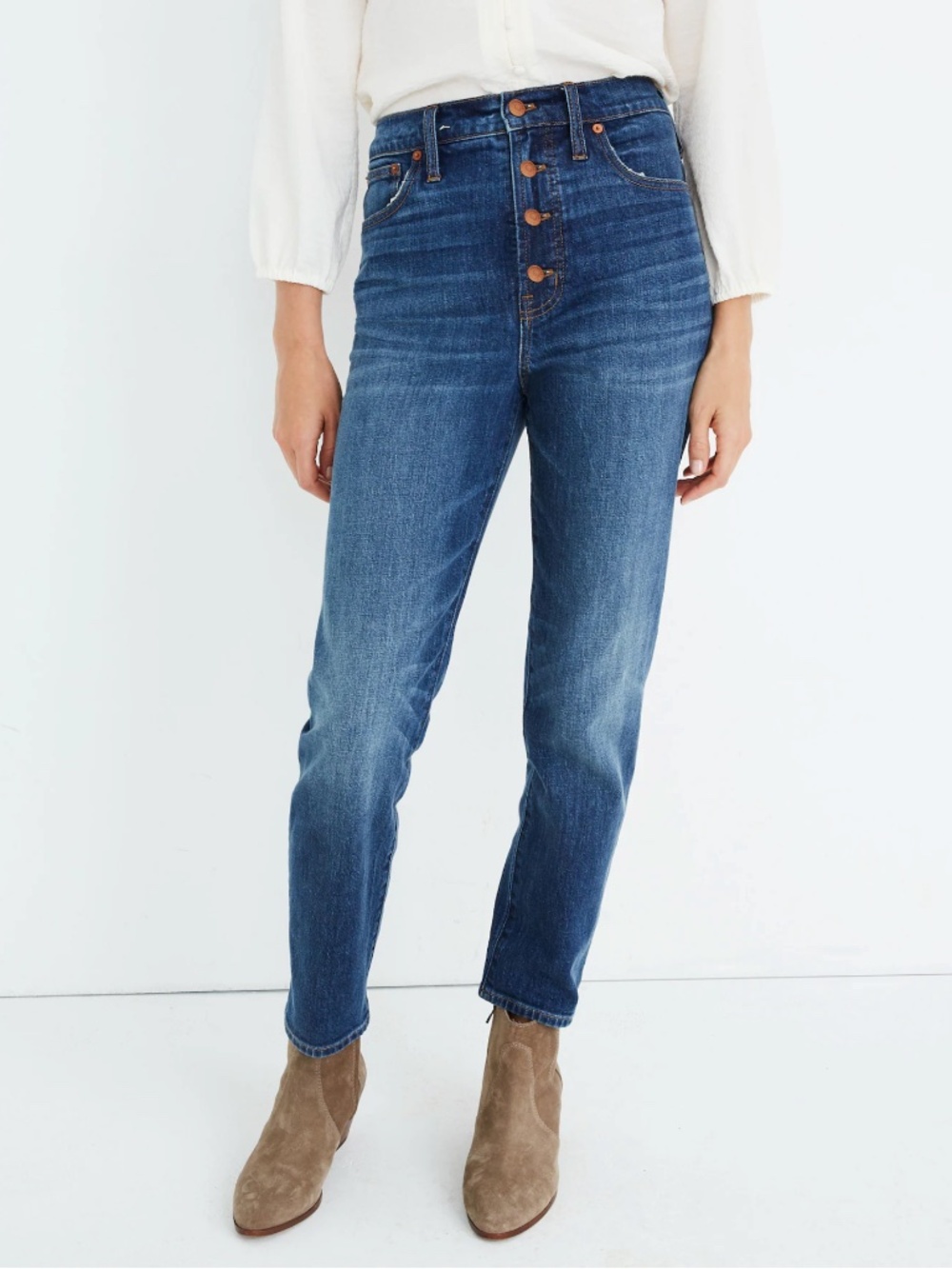 NWT Madewell Perfect Vintage Jean in Barnsdale Wash: Button-Front Edition Sz 28